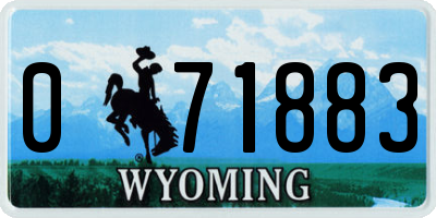 WY license plate 071883