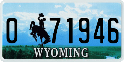 WY license plate 071946