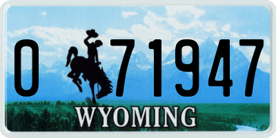 WY license plate 071947