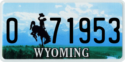 WY license plate 071953