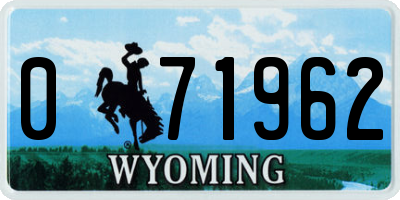 WY license plate 071962