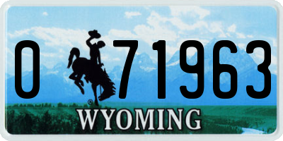 WY license plate 071963