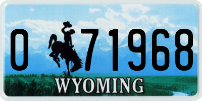 WY license plate 071968