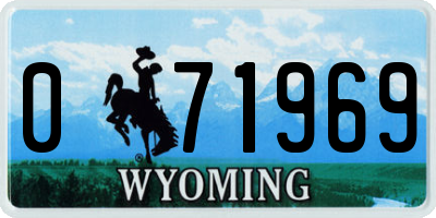WY license plate 071969