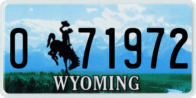 WY license plate 071972
