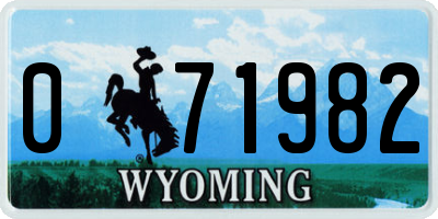 WY license plate 071982
