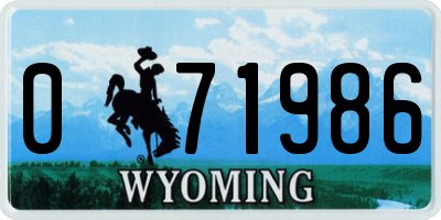WY license plate 071986