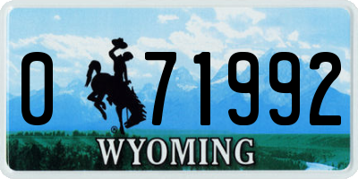 WY license plate 071992