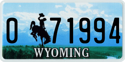 WY license plate 071994