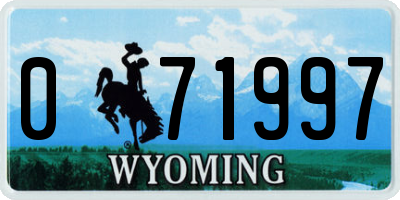 WY license plate 071997