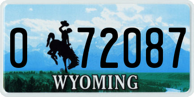 WY license plate 072087