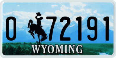 WY license plate 072191