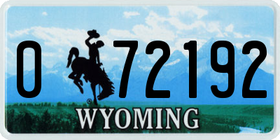 WY license plate 072192
