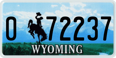 WY license plate 072237
