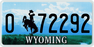 WY license plate 072292