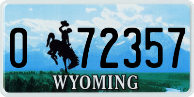 WY license plate 072357