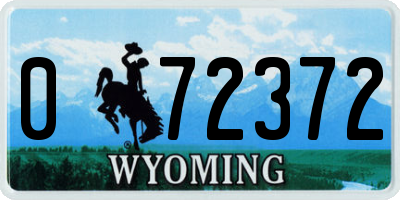 WY license plate 072372