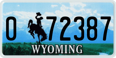 WY license plate 072387