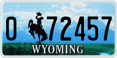 WY license plate 072457