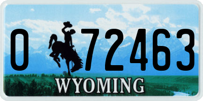 WY license plate 072463