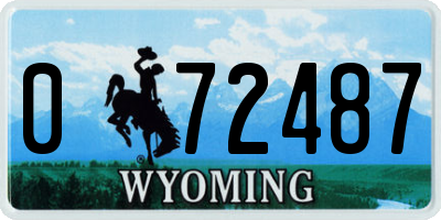 WY license plate 072487