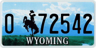 WY license plate 072542