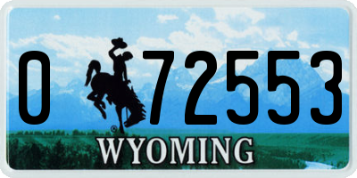 WY license plate 072553