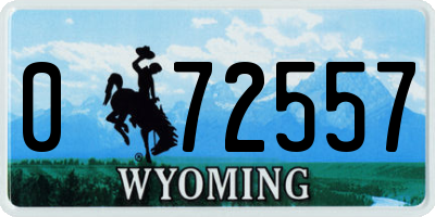 WY license plate 072557