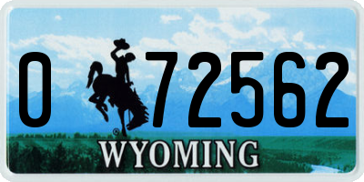 WY license plate 072562