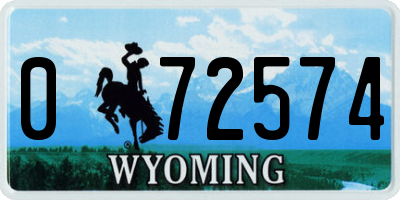 WY license plate 072574