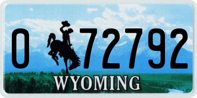WY license plate 072792