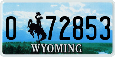 WY license plate 072853