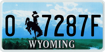 WY license plate 07287F