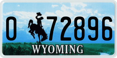 WY license plate 072896