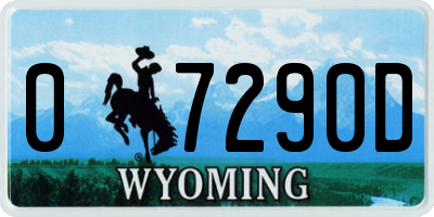 WY license plate 07290D