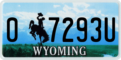 WY license plate 07293U