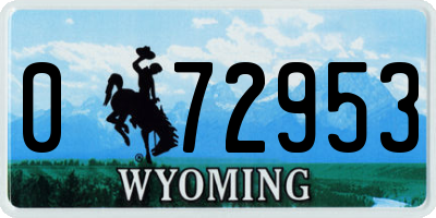 WY license plate 072953
