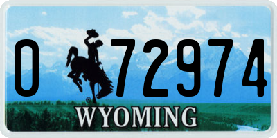 WY license plate 072974