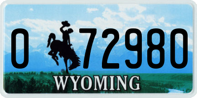 WY license plate 072980