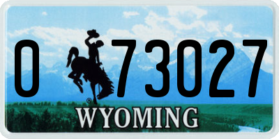 WY license plate 073027