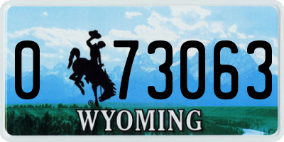 WY license plate 073063
