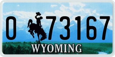 WY license plate 073167