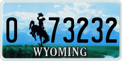 WY license plate 073232