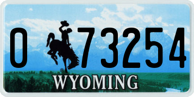 WY license plate 073254