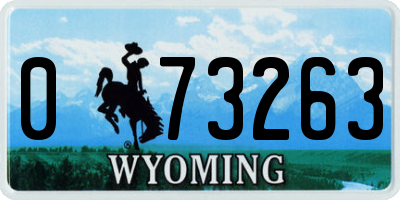 WY license plate 073263
