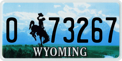 WY license plate 073267