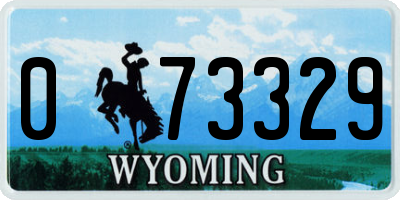 WY license plate 073329