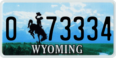 WY license plate 073334