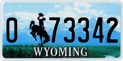 WY license plate 073342