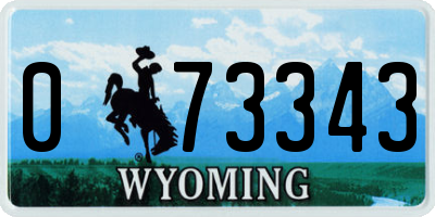 WY license plate 073343